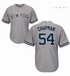 Youth Majestic New York Yankees 54 Aroldis Chapman Replica Grey Road MLB Jersey