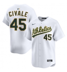 Men Athletics Nike Home Limited Custom Jersey White Civale Aaron 45 Men Athletics Nike Home Limited Custom Jersey White Civale Aaron 45