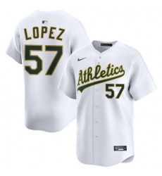 Men Athletics Nike Home Limited Custom Jersey White Lopez Jacob 57