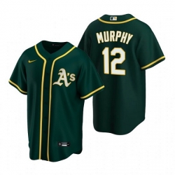 Men Oakland Athletics 12 Sean Murphy Green Cool Base Stitched Jersey