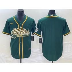 Men Oakland Athletics Blank Green Cool Base Stitched Baseball Jersey