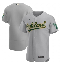 Men Oakland Athletics Men Nike Gray Road 2020 Flex Base Official Team MLB Jersey