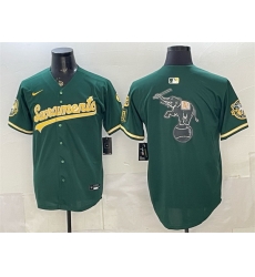 Men Oakland Athletics Team Big Logo 2026 Green Alternate Sacramento Celebrating 125 Years Vapor Limited Stitched Baseball Jersey