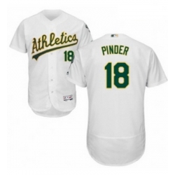 Mens Majestic Oakland Athletics 18 Chad Pinder White Home Flex Base Authentic Collection MLB Jersey