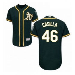 Mens Majestic Oakland Athletics 46 Santiago Casilla Green Flexbase Authentic Collection MLB Jersey