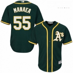 Mens Majestic Oakland Athletics 55 Sean Manaea Replica Green Alternate 1 Cool Base MLB Jersey 