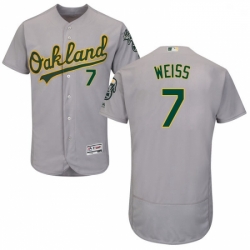 Mens Majestic Oakland Athletics 7 Walt Weiss Grey Road Flex Base Authentic Collection MLB Jersey