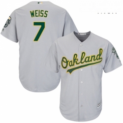 Mens Majestic Oakland Athletics 7 Walt Weiss Replica Grey Road Cool Base MLB Jersey