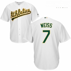 Mens Majestic Oakland Athletics 7 Walt Weiss Replica White Home Cool Base MLB Jersey