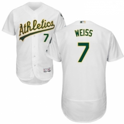 Mens Majestic Oakland Athletics 7 Walt Weiss White Home Flex Base Authentic Collection MLB Jersey