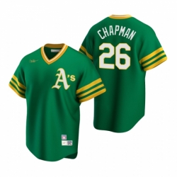 Mens Nike Oakland Athletics 26 Matt Chapman Kelly Green Cooperstown Collection Road Stitched Baseball Jersey
