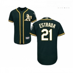 Mens Oakland Athletics 21 Marco Estrada Replica White Home Cool Base Baseball Jersey 