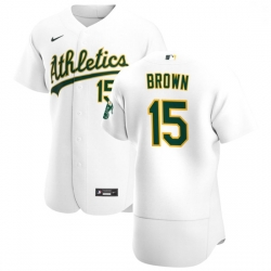 Oakland Athletics 15 Seth Brown Men Nike White Home 2020 Authentic Player MLB Jersey