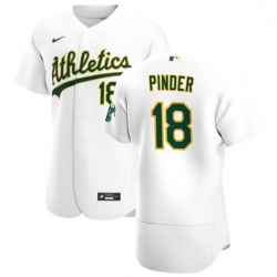 Oakland Athletics 18 Chad Pinder Men Nike White Home 2020 Authentic Player MLB Jersey