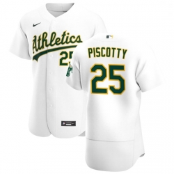 Oakland Athletics 25 Stephen Piscotty Men Nike White Home 2020 Authentic Player MLB Jersey
