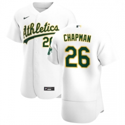 Oakland Athletics 26 Matt Chapman Men Nike White Home 2020 Authentic Player MLB Jersey