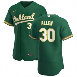 Oakland Athletics 30 Austin Allen Men Nike Kelly Green Alternate 2020 Authentic Player MLB Jersey