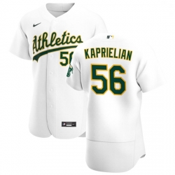 Oakland Athletics 56 James Kaprielian Men Nike White Home 2020 Authentic Player MLB Jersey