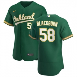 Oakland Athletics 58 Paul Blackburn Men Nike Kelly Green Alternate 2020 Authentic Player MLB Jersey