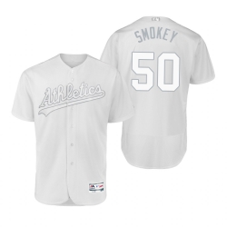 Oakland Athletics Mike Fiers Smokey White 2019 Players Weekend MLB Jersey