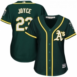 Womens Majestic Oakland Athletics 23 Matt Joyce Replica Green Alternate 1 Cool Base MLB Jersey