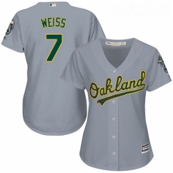 Womens Majestic Oakland Athletics 7 Walt Weiss Authentic Grey Road Cool Base MLB Jersey