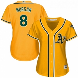 Womens Majestic Oakland Athletics 8 Joe Morgan Authentic Gold Alternate 2 Cool Base MLB Jersey