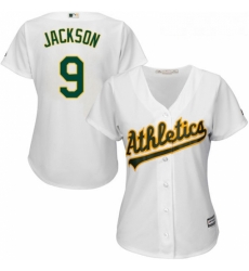 Womens Majestic Oakland Athletics 9 Reggie Jackson Authentic White Home Cool Base MLB Jersey