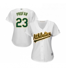 Womens Oakland Athletics 23 Jurickson Profar Replica White Home Cool Base Baseball Jersey 