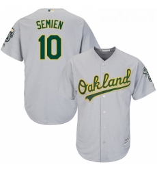 Youth Majestic Oakland Athletics 10 Marcus Semien Replica Grey Road Cool Base MLB Jersey