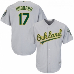 Youth Majestic Oakland Athletics 17 Glenn Hubbard Replica Grey Road Cool Base MLB Jersey