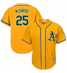 Youth Majestic Oakland Athletics 25 Mark McGwire Replica Gold Alternate 2 Cool Base MLB Jersey