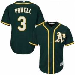 Youth Majestic Oakland Athletics 3 Boog Powell Replica Green Alternate 1 Cool Base MLB Jersey 