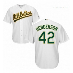 Youth Majestic Oakland Athletics 42 Dave Henderson Replica White Home Cool Base MLB Jersey