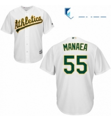 Youth Majestic Oakland Athletics 55 Sean Manaea Replica White Home Cool Base MLB Jersey 