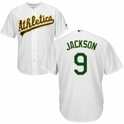 Youth Majestic Oakland Athletics 9 Reggie Jackson Replica White Home Cool Base MLB Jersey