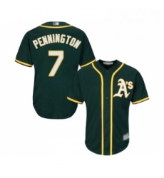 Youth Oakland Athletics 7 Cliff Pennington Replica Green Alternate 1 Cool Base Baseball Jersey 