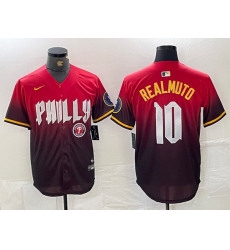 Men Philadelphia Phillies 10 J T  Realmuto Red 2024 City Connect Limited Stitched Jersey 2