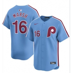 Men Philadelphia Phillies 16 Brandon Marsh Powder Blue Cool Base Stitched Baseball Jersey