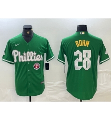 Men Philadelphia Phillies 28 Alec Bohm Green 2024 City Connect Stitched JerseyS