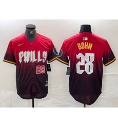 Men Philadelphia Phillies 28 Alec Bohm Red 2024 City Connect Limited Stitched Jersey 3