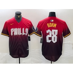 Men Philadelphia Phillies 28 Alec Bohm Red 2024 City Connect Limited Stitched Jersey