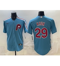 Men Philadelphia Phillies 29 John Kruk Blue Cool Base Stitched Jersey Men Philadelphia Phillies 29 John Kruk Blue Cool Base Stitched Jersey