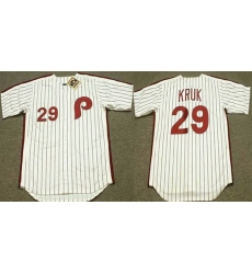 Men Philadelphia Phillies  29 John Kruk White Stitched Jersey
