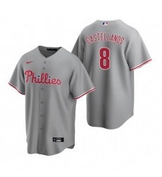 Men Philadelphia Phillies 8 Nick Castellanos Grey Cool Base Stitched Jerse