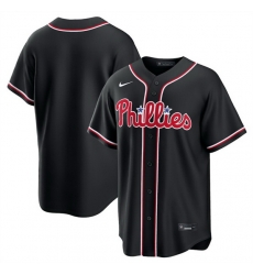 Men Philadelphia Phillies Blank 2026 Fashion Replica Black Out Stitched Baseball Jersey