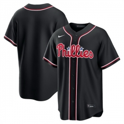 Men Philadelphia Phillies Blank Fashion Black Out Stitched Baseball Jersey