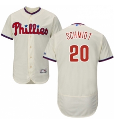 Mens Majestic Philadelphia Phillies 20 Mike Schmidt Cream Alternate Flex Base Authentic Collection MLB Jersey