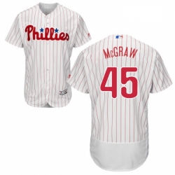 Mens Majestic Philadelphia Phillies 45 Tug McGraw White Home Flex Base Authentic Collection MLB Jersey