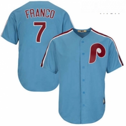 Mens Majestic Philadelphia Phillies 7 Maikel Franco Authentic Light Blue Cooperstown MLB Jersey